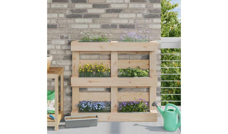 Walplus Pack of 12 Polypropylene Flower Box - Light Grey - 36 x 13.5 x 9.5 cm