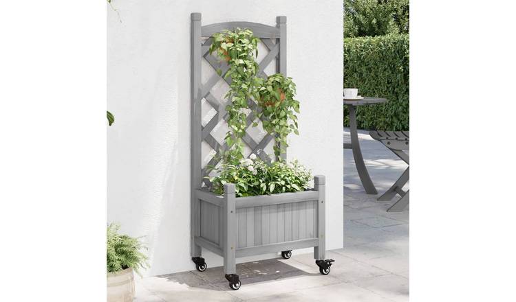 Walplus Firwood Garden Planter - Grey - 40 x 30 x 97.5 cm