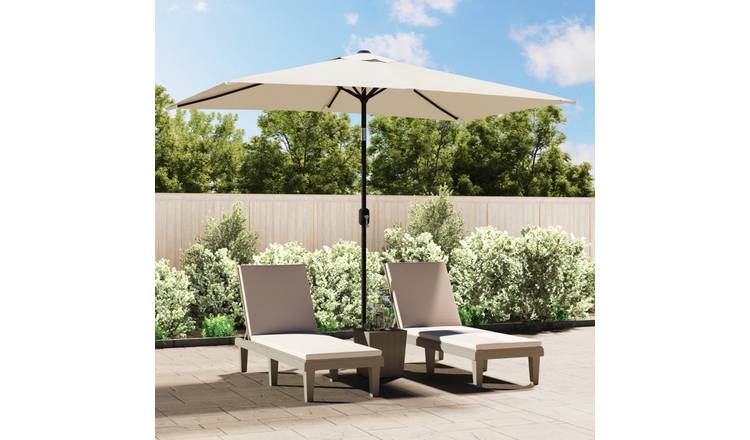 Walplus Height Garden Parasol - Sand White - 240 cm