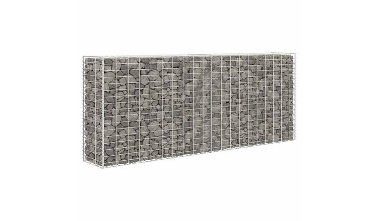 Walplus Galvanised Steel Gabion Basket - Silver - 85 x 30 x 200 cm