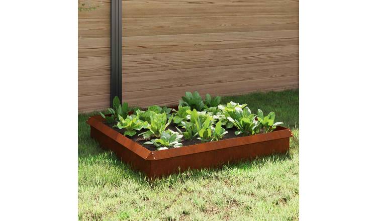 Walplus Pack of 8 Weathering Steel Snail Fences - Rusty - 100 x 3.5 x 25 cm