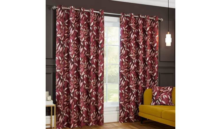 Sundour Madrid Eyelet Curtains - Wine - 168 x 229cm