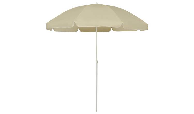 Walplus Polyester Beach Parasol - White - dia 240 cm