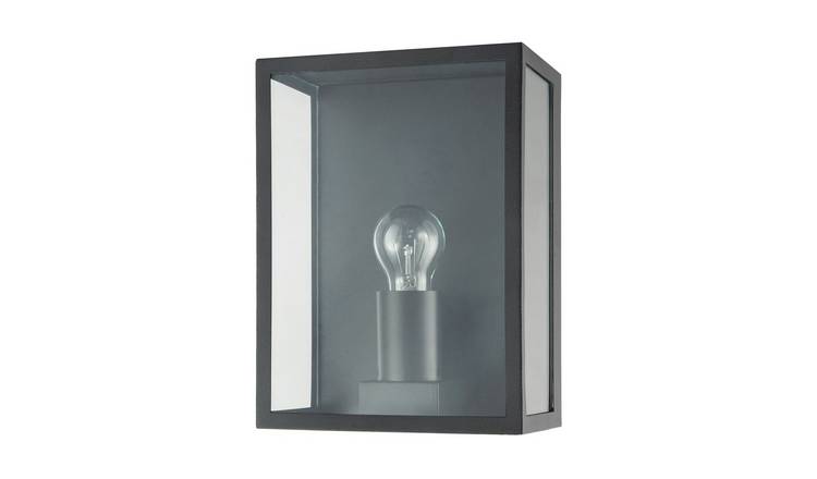 Happy Homewares Black Exterior Flush in Matte Black Outdoor Wall Light - 18cm