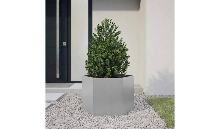 Walplus Galvanised Steel Garden Planter - 69 x 60 x 45 cm
