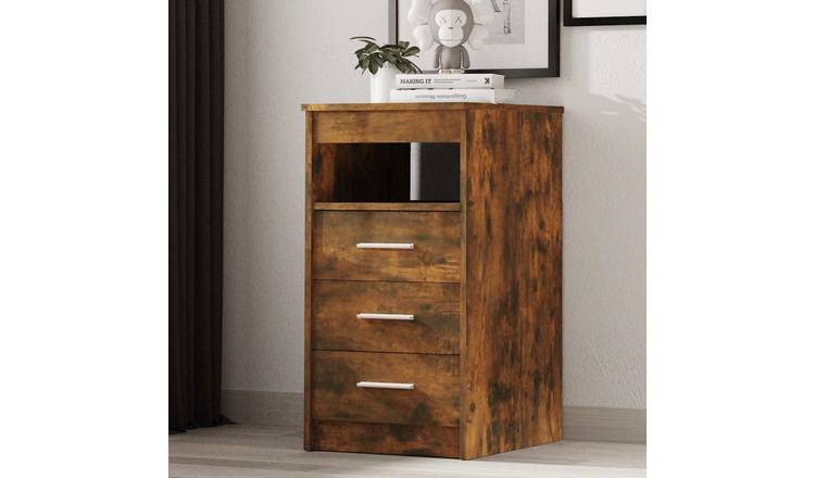 Walplus Engineered Wood 3 Drawer Drawer Cabinet - Dark Oak - 40 x 50 x 76 cm