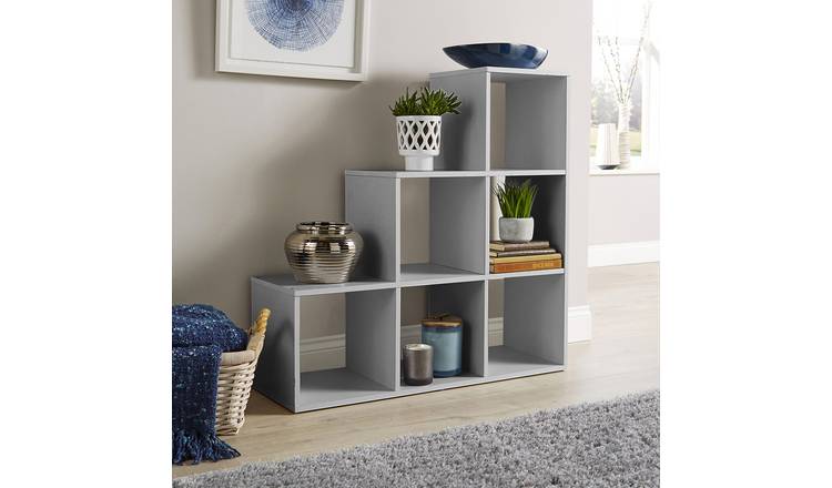 Home Source 6 Cube Step Storage Unit - Grey