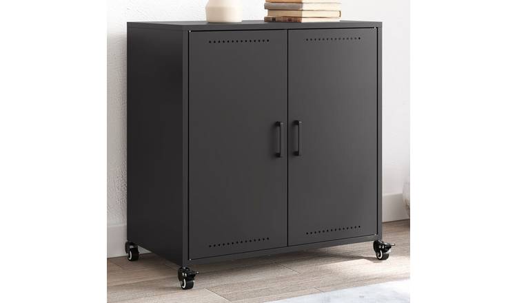 Walplus Cold Rolled Steel Sideboard - Black - 68 x 39 x 72 cm
