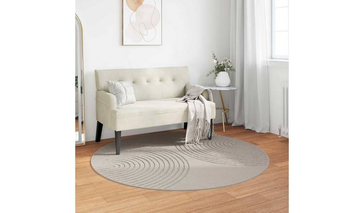 Walplus Galati Polyester Round Area Rug - Cream - 120 x 120 cm