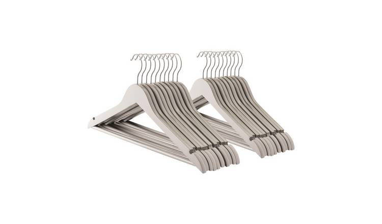 Harbour Housewares Wooden Coat Hangers - Grey - Pack of 20