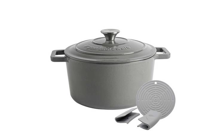 Argon Tableware Cast Iron Casserole Dish - Grey