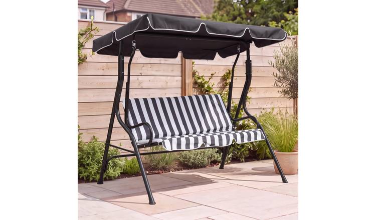 Charles Bentley 2-3 Seater Garden Patio Swing Seat Hammock Chair - Grey