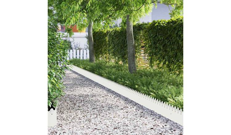 Walplus Pack of 20 Steel Lawn Edgings - White - 103 x 0.05 x 22 cm