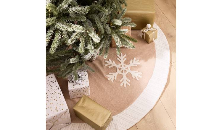 Dibor Snowflake Tree Skirt - Beige 48"