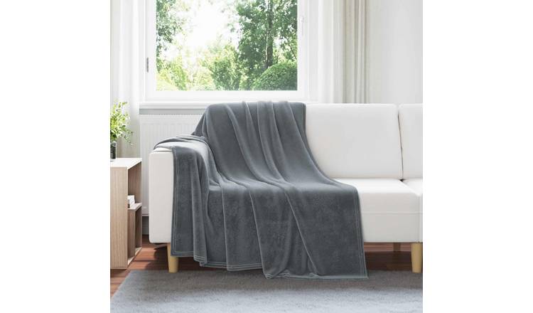 Walplus Fleece Throw Blanket - Dark Grey - 200 x 150 cm