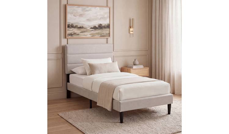 Vida Designs Vandura Single Linen Fabric Bed - Beige