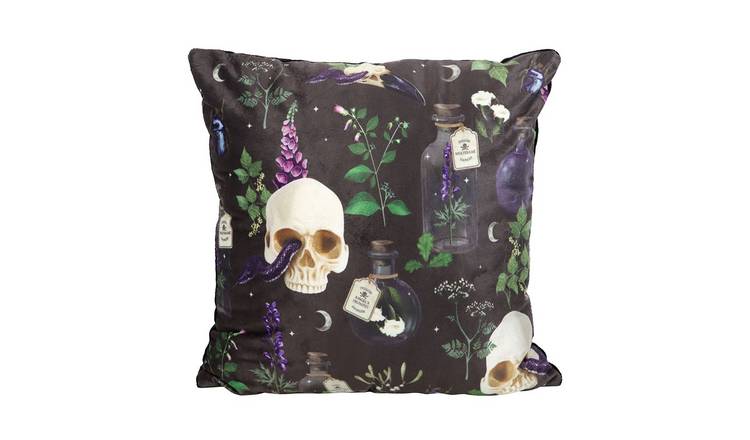 Something Different Square Venom & Vines Cushion - Black