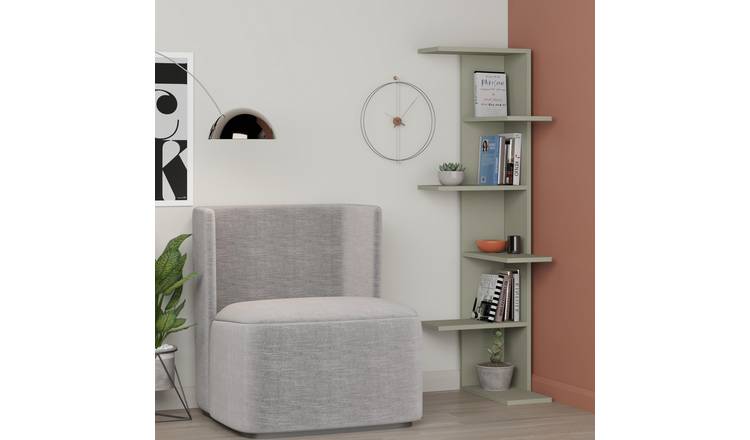 Decortie Saso Corner Particleboard Shelving Unit - Sage Green