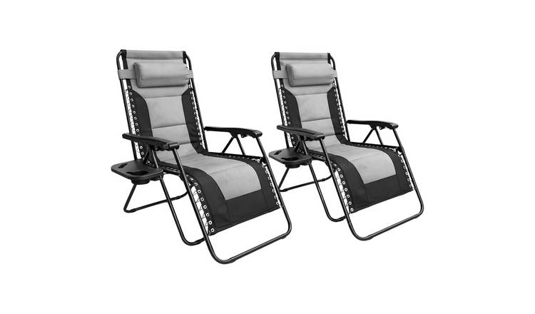 Outsetter 2Pcs Extra Wide Zero Gravity Chairs - Light Grey