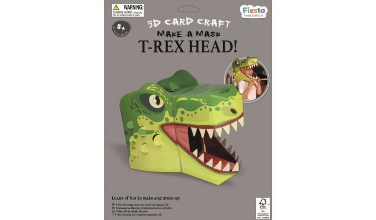 Fiesta Crafts T-Rex 3D Mask Card Craft - 5 Years +