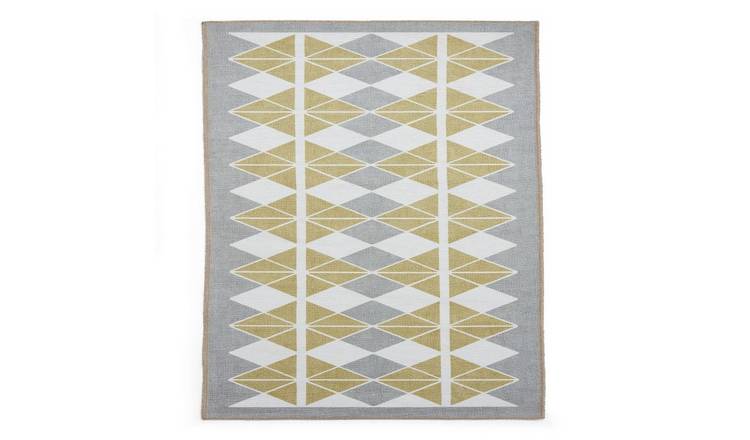 Mega Flooring Grey Modern Geometric Rug - 61 x 120cm