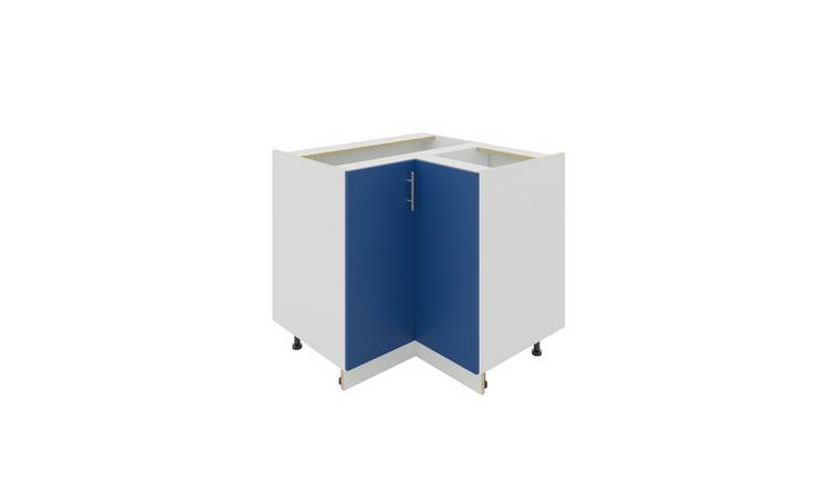 JD Greta 900mm Adjustable Leg Base Corner Cabinet with 2 Doors - Navy Blue Matt