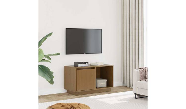 Walplus Solid Pine TV Cabinet - Brown - 74 x 35 x 44 cm (Honey Brown)