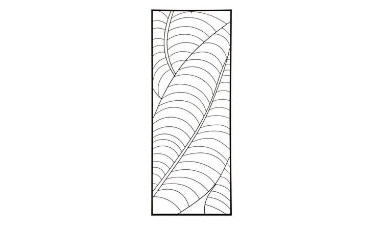Orsina Trento Small Metal Frame Leaf Design Wall Art - Black
