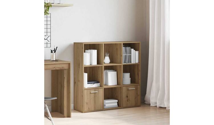 Walplus Engineered Wood Book Cabinet - Oak - 98 x 29 x 97.5 cm