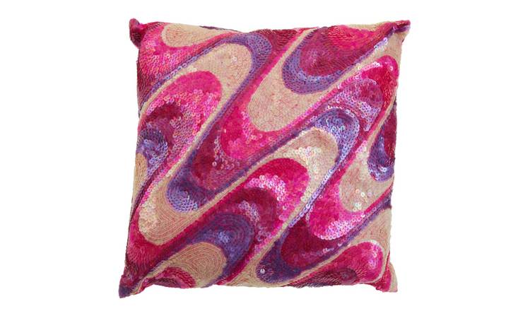 Orsina Diva Sequin Square Cushion – Pink