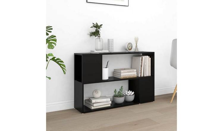 Walplus Engineered Wood Book Cabinet - Black - 100 x 24 x 63 cm