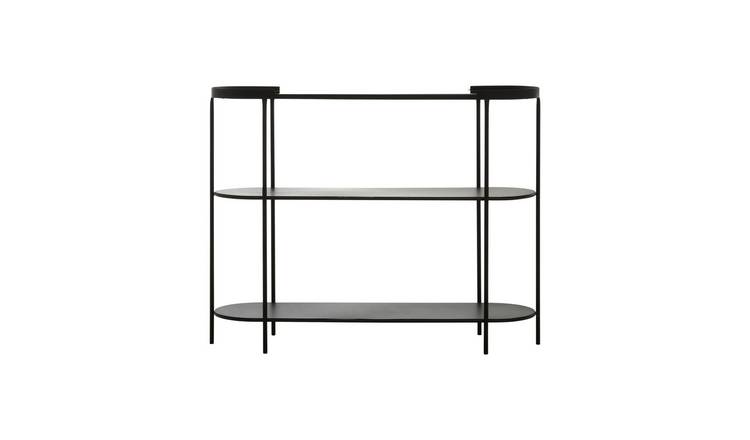 Orsina Trento Glass Top Console Table – Black