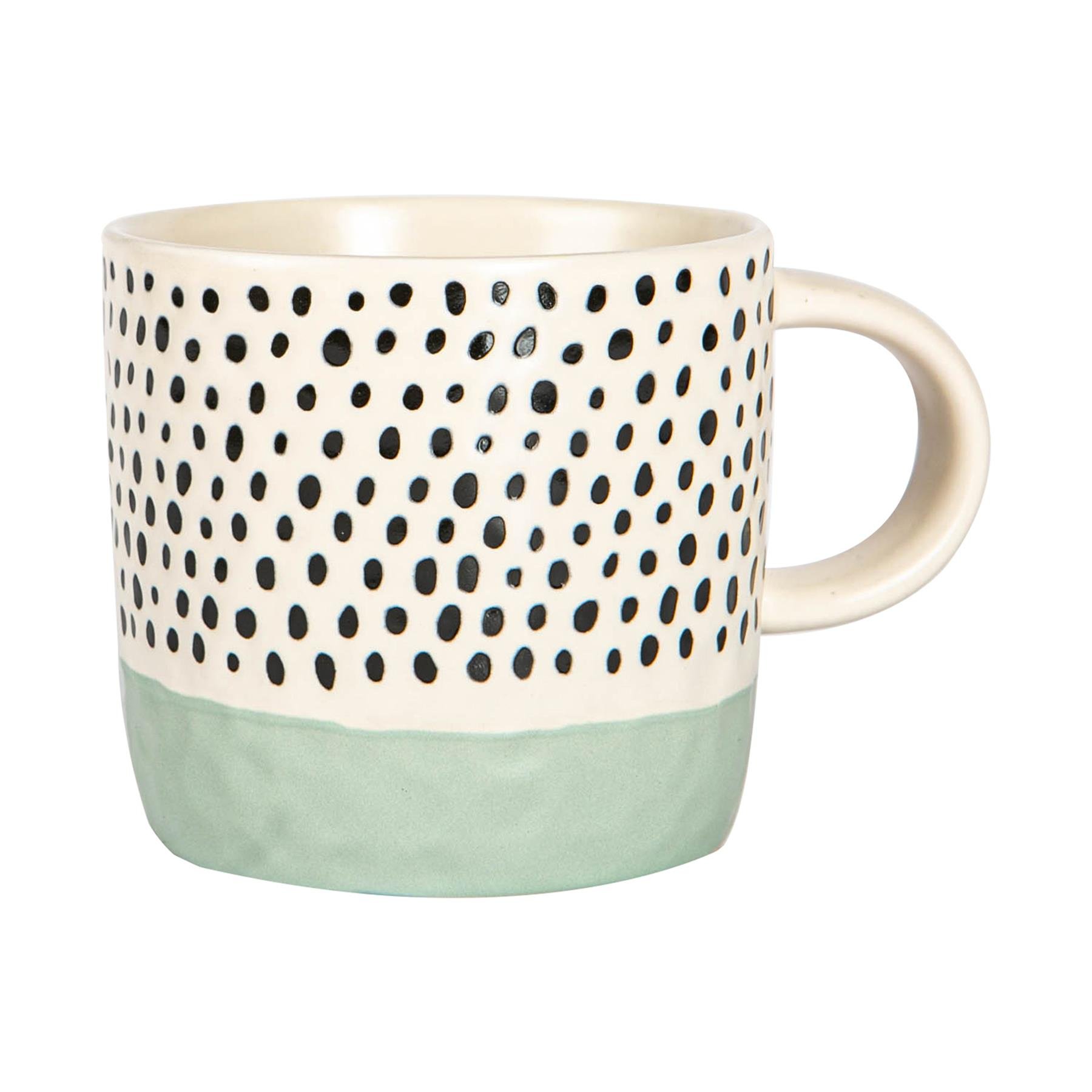 Nicola Spring Ceramic Dipped Dots 385ml Coffee Mugs Pack of 6 - Blue - Image 5