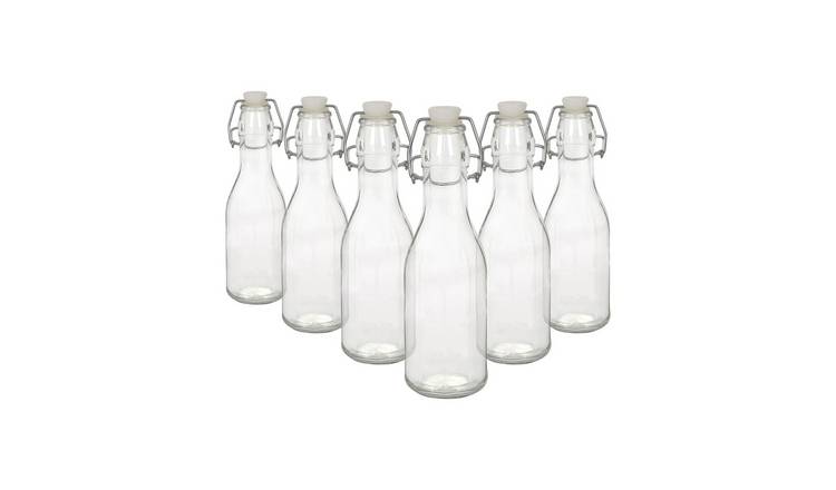Argon Tableware Glass Bottles with Swing Top - Pack of 6 - 22.5 x 8cm