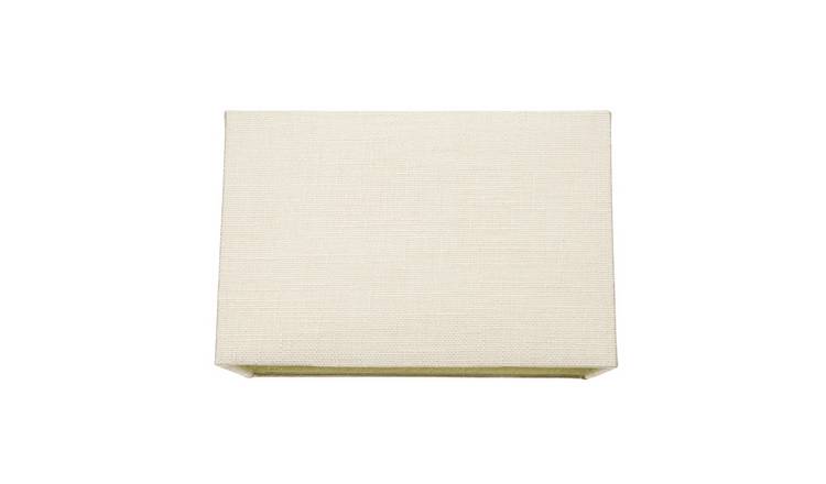 Happy Homewares Sleek Cream Linen Fabric Rectangular Lampshade - 30cm