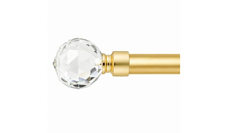New Edge Blinds 16-19mm Gold Cristalla Eyelet Curtain Pole - 120cm - 210cm
