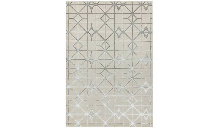 Mega Flooring Grey Modern Geometric Rug - 80 x 150cm