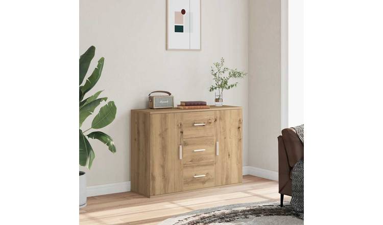 Walplus Engineered Wood Sideboard - Artisan Oak - 90 x 29.5 x 65 cm
