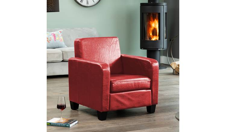Artemis Home Bethel Faux Leather Armchair - Red