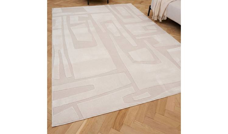 The Rugs Cream Loft Abstract Rug - 80 x 150cm