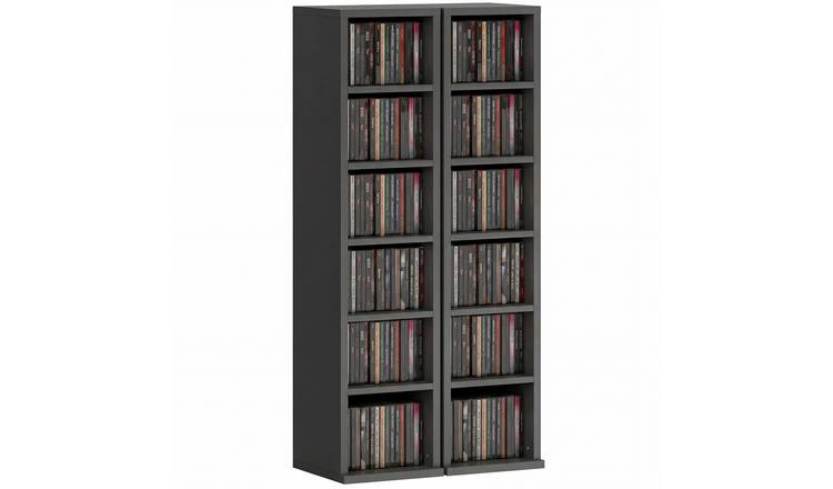 HOMCOM Set of 2 Storage Units with Adjustable Shelves - Black