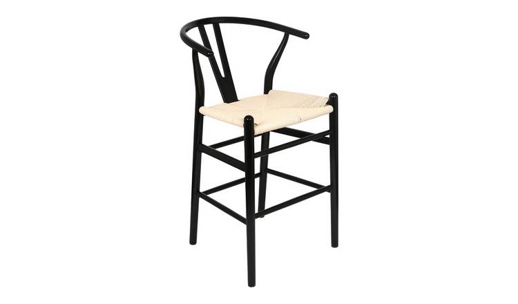 Wooden Scandi Danish Style Bar Stool - Black