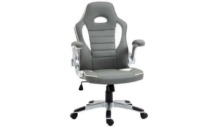 Vinsetto PU Leather Office Desk Swivel Chair - Grey