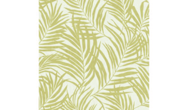 Grandeco Maui Palm Frond Leaf Textured Wallpaper - Neutral Gold
