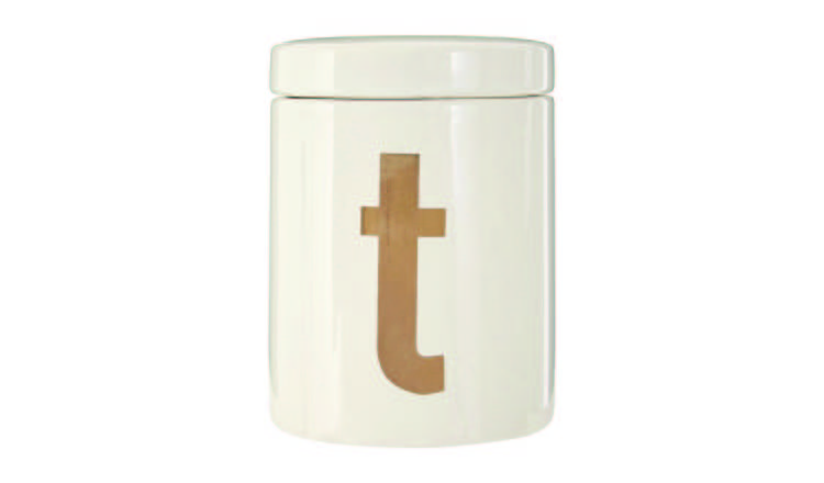 Orsina Mono Tea Canister – White and Gold