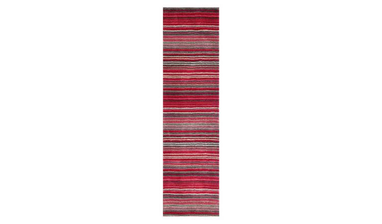 Mega Flooring Red Handmade Striped Rug - 60 x 230cm