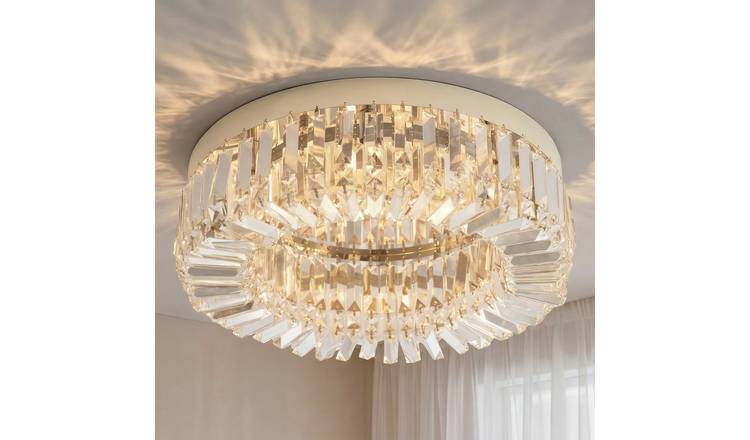 HOMCOM 8 Light Chandeliers with 225 Crystal Pendants - Silver