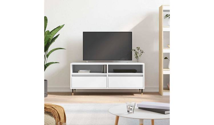 Walplus Engineered Wood TV Cabinet - White - 100 x 34.5 x 44.5 cm