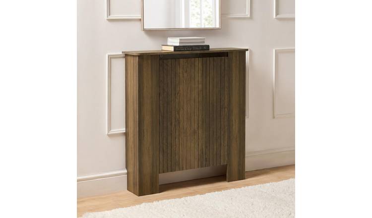 OHS Ribbed Radiator Cover - Medium Wood - Small