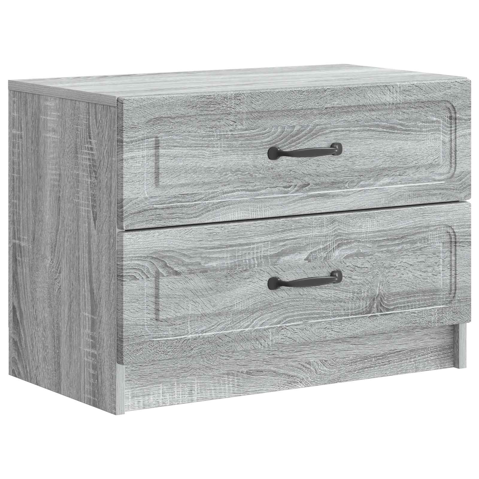 Walplus Engineered Wood Bedside Table - Grey Sonoma - 62 x 34.5 x 44.5 cm - Image 2